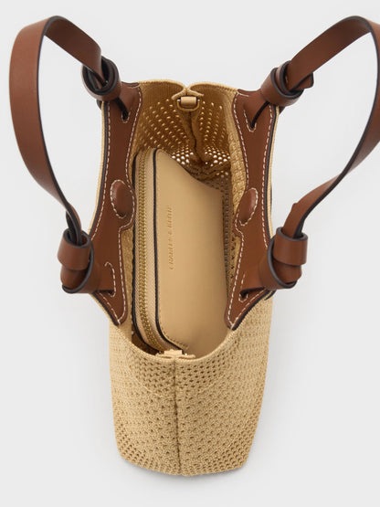 Mini Ida Knitted Tote Bag - Beige | CHARLES & KEITH