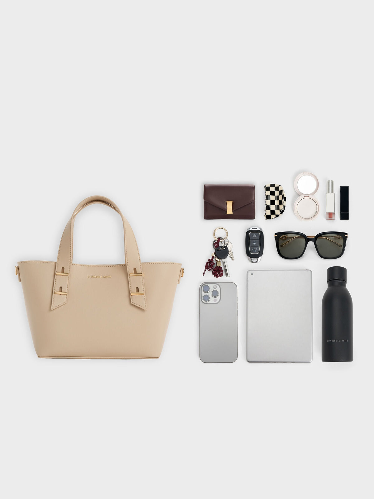 Mini Shania Tote Bag - Dusted Oat | CHARLES & KEITH