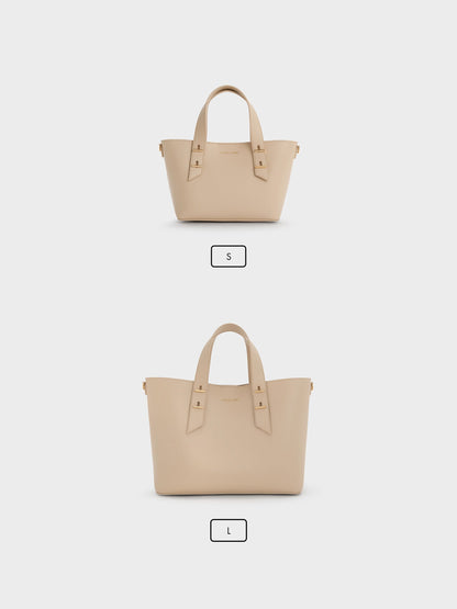 Mini Shania Tote Bag - Dusted Oat | CHARLES & KEITH