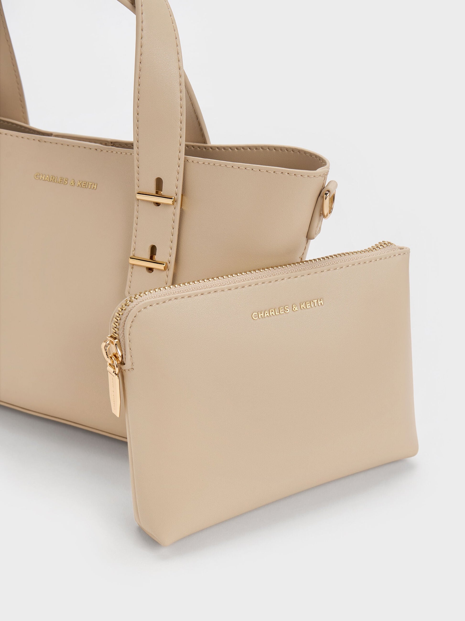 Mini Shania Tote Bag - Dusted Oat | CHARLES & KEITH