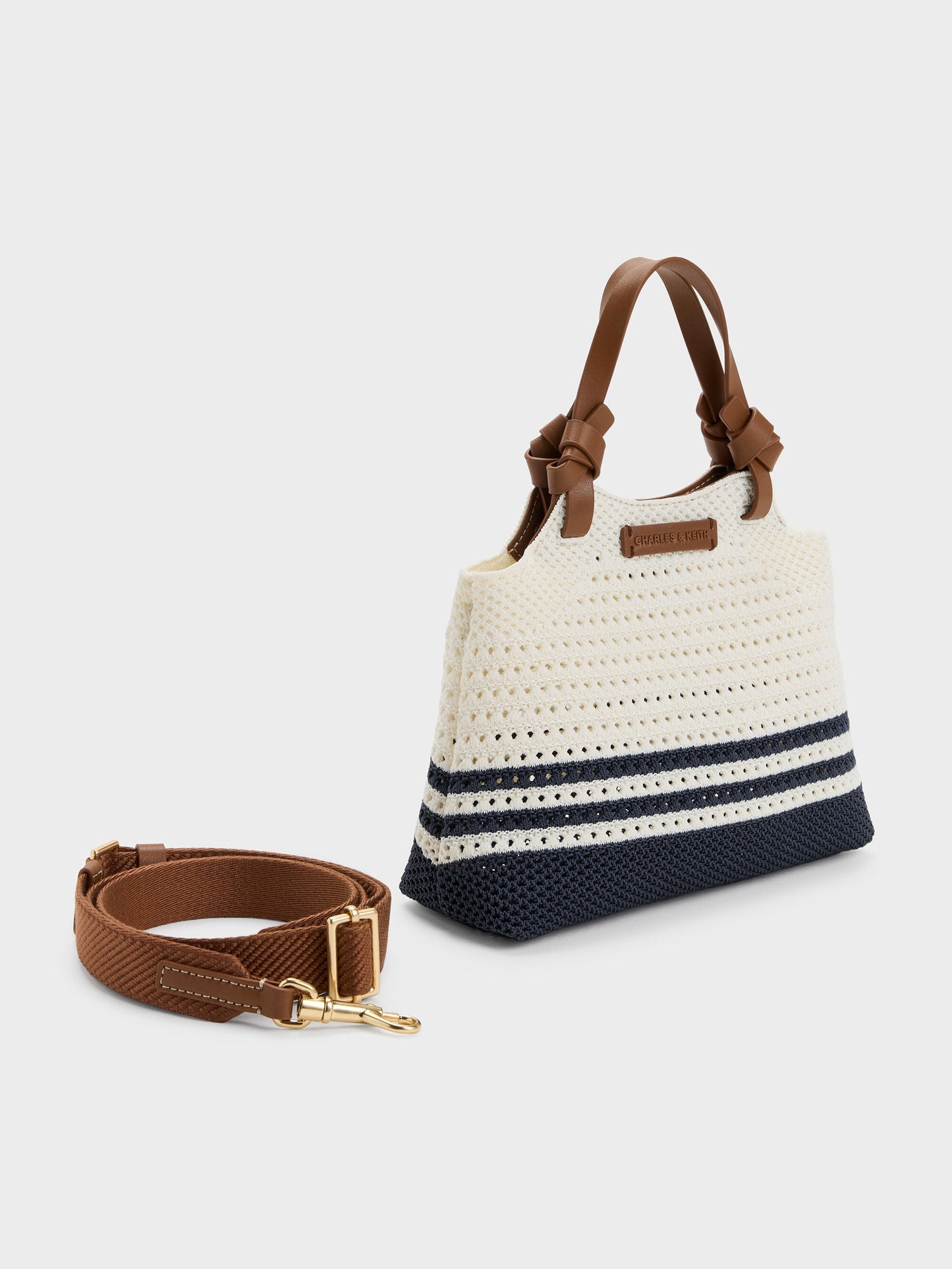 Mini Ida Striped Knitted Tote Bag - Multi | CHARLES & KEITH