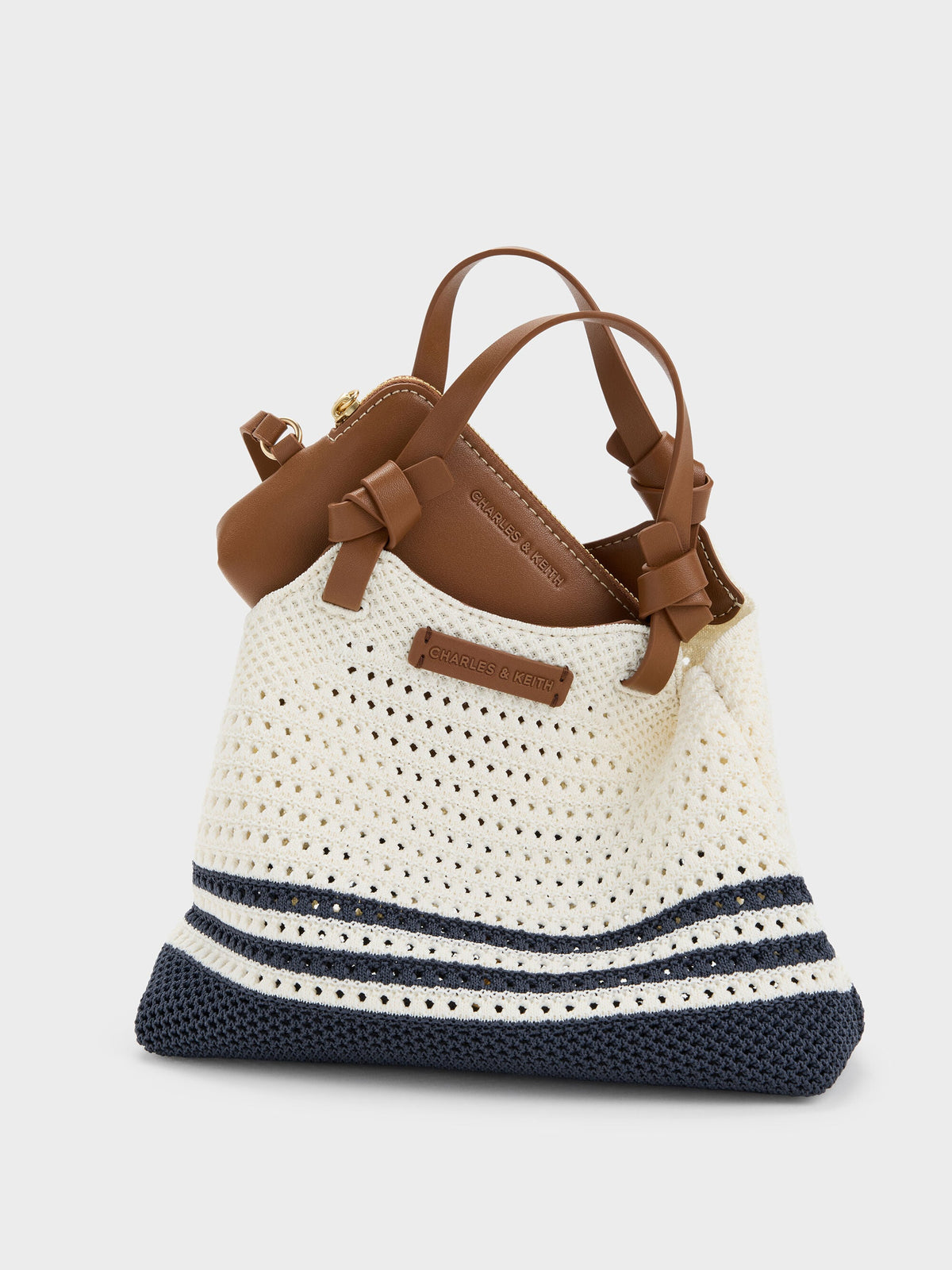 Mini Ida Striped Knitted Tote Bag - Multi | CHARLES & KEITH