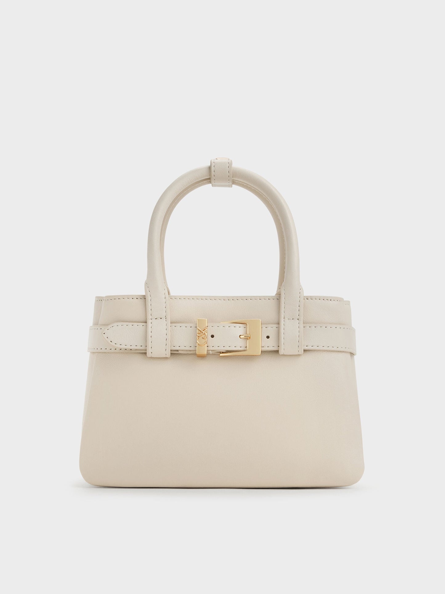 Jody Leather Belted Tote Bag - Chalk | CHARLES & KEITH