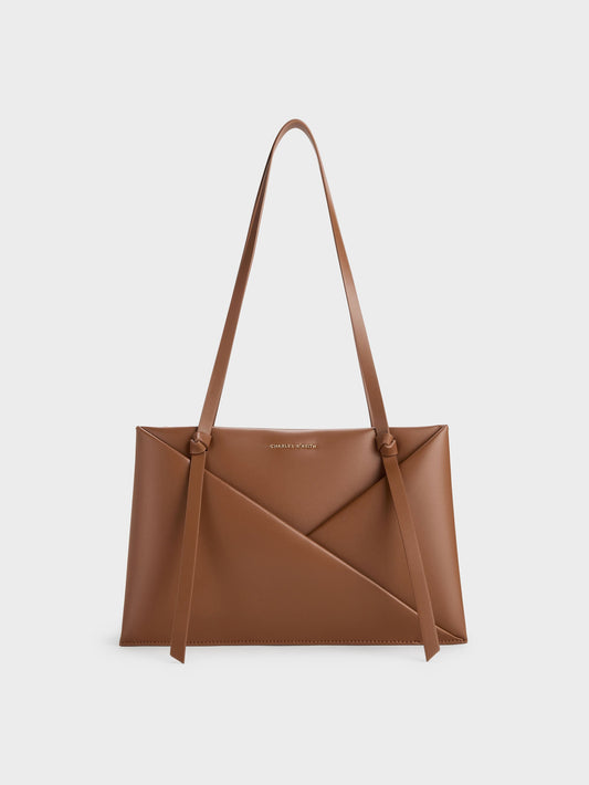 Midori Geometric Tote Bag - Chocolate | CHARLES & KEITH