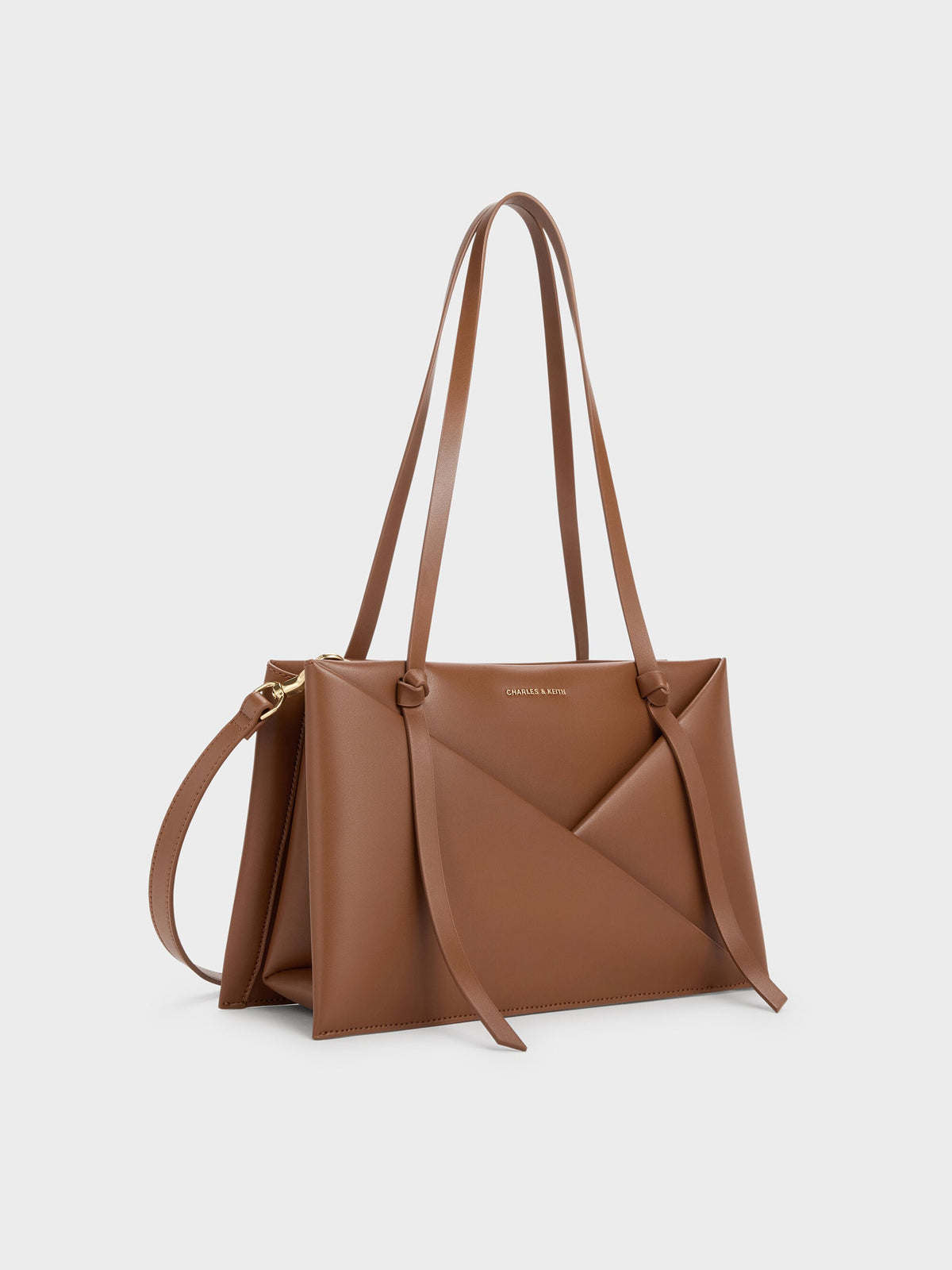 Midori Geometric Tote Bag - Chocolate | CHARLES & KEITH