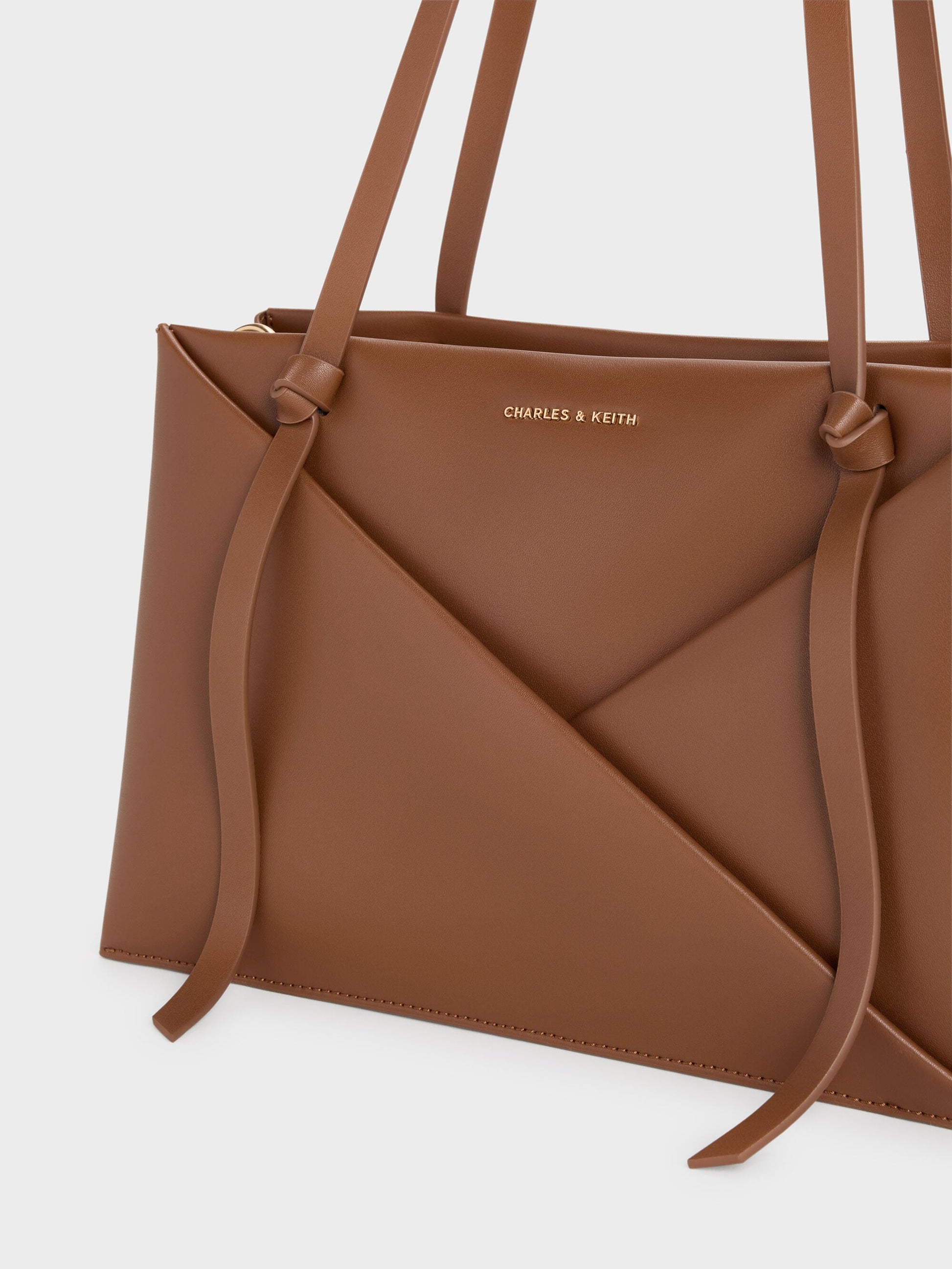 Midori Geometric Tote Bag - Chocolate | CHARLES & KEITH
