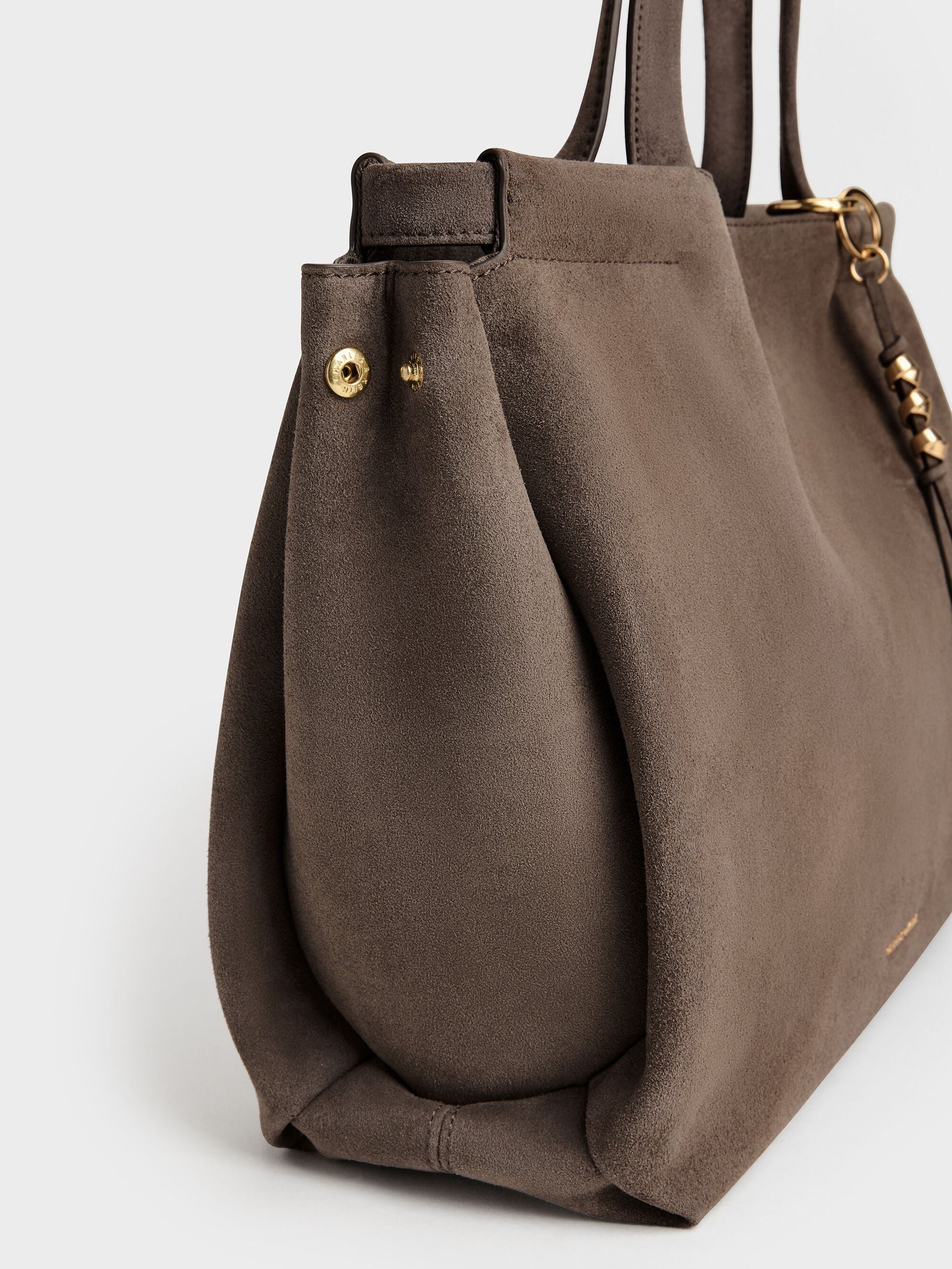 XL Zephyr Tassel Tote Bag - Stone Grey | CHARLES & KEITH
