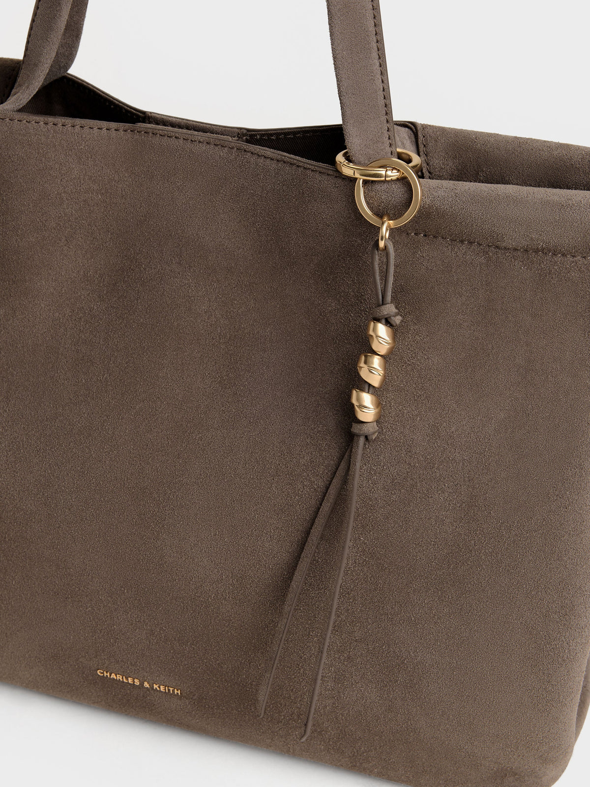 XL Zephyr Tassel Tote Bag - Stone Grey | CHARLES & KEITH