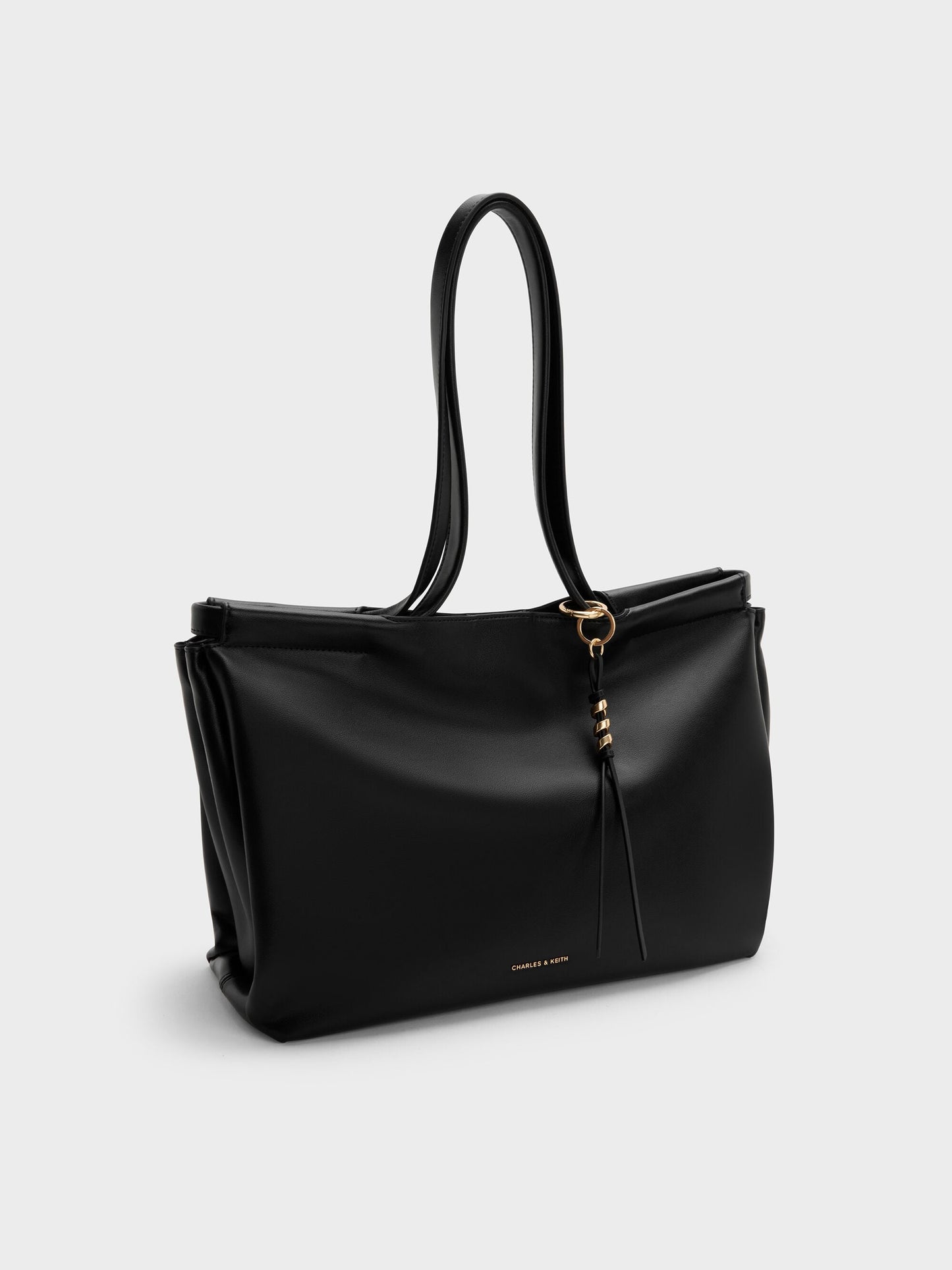 XL Zephyr Tassel Tote Bag - Black | CHARLES & KEITH