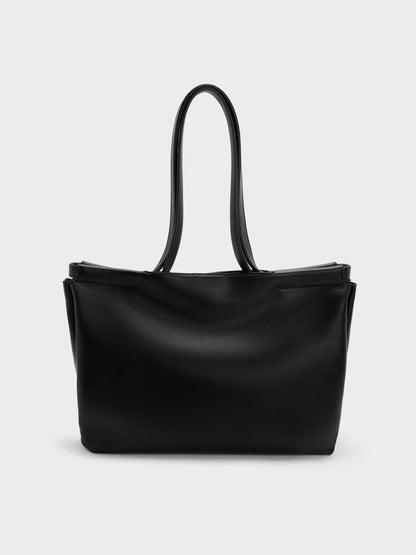 XL Zephyr Tassel Tote Bag - Black | CHARLES & KEITH