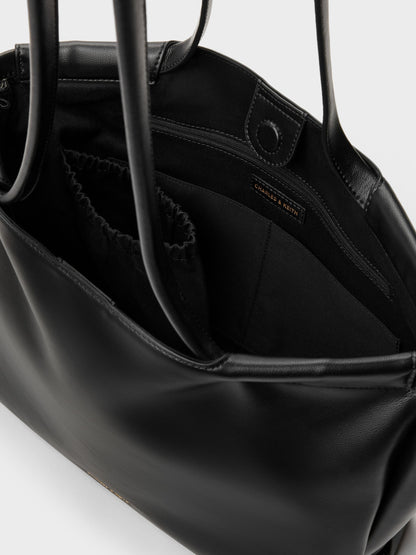 XL Zephyr Tassel Tote Bag - Black | CHARLES & KEITH