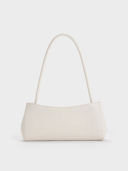 Hazel Bow Panelled Shoulder Bag - Cream | CHARLES & KEITH