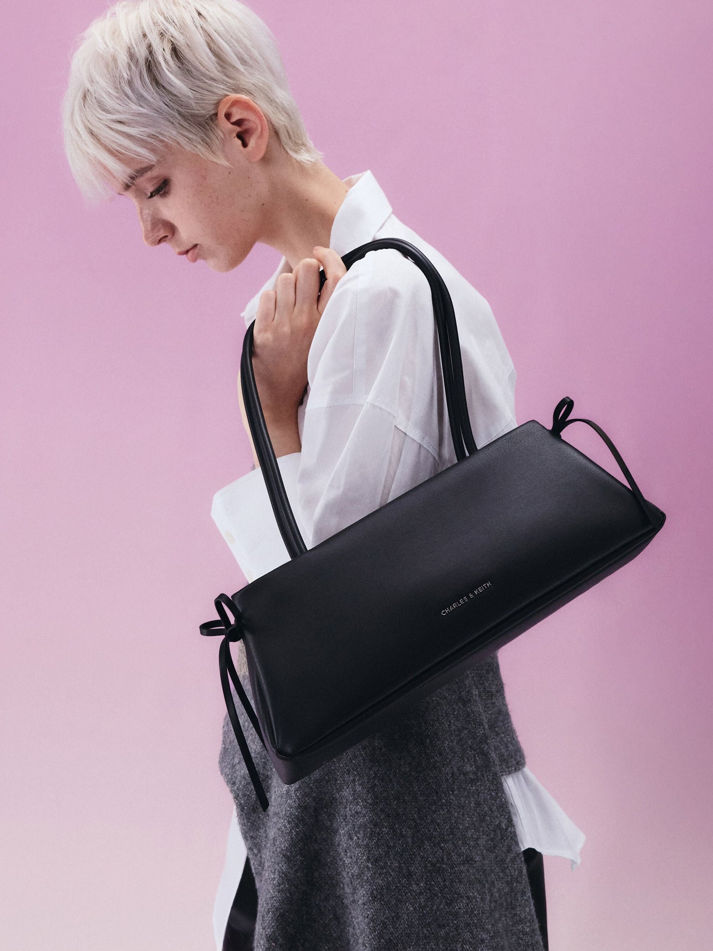 Hazel Bow Shoulder Bag - Noir | CHARLES & KEITH