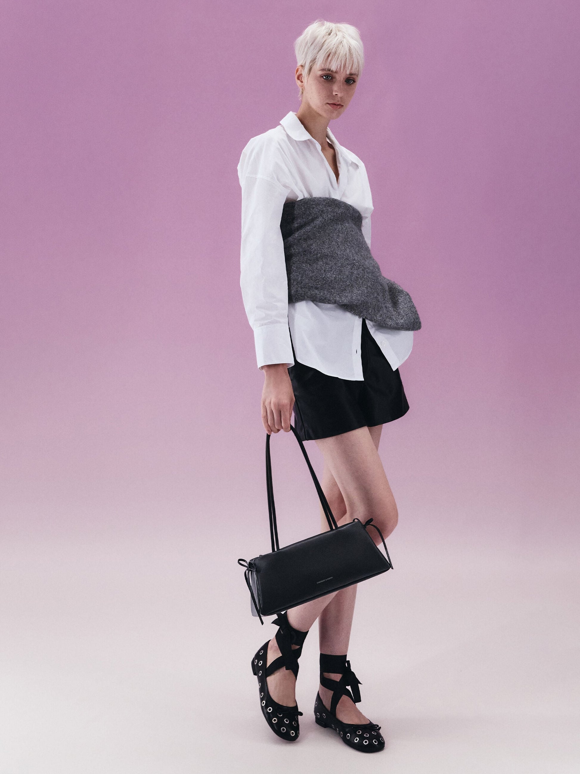 Hazel Bow Shoulder Bag - Noir | CHARLES & KEITH