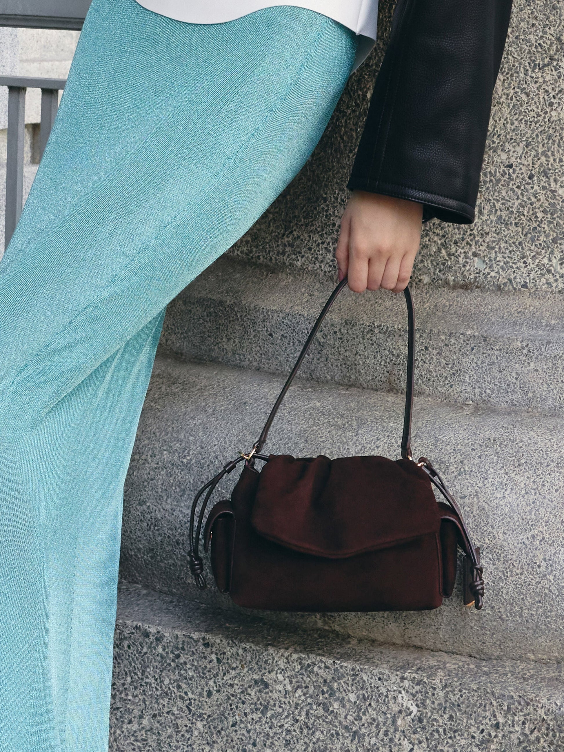 Khai Ruched Shoulder Bag - Espresso Brown | CHARLES & KEITH