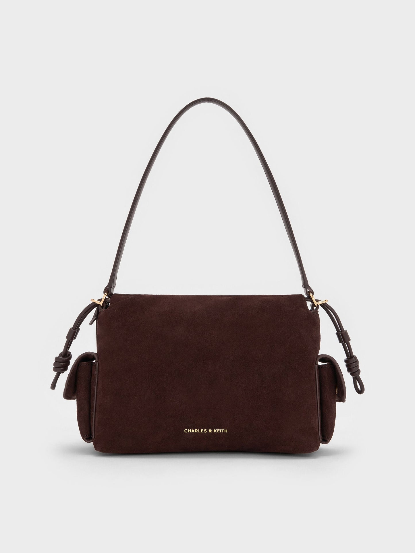 Khai Ruched Shoulder Bag - Espresso Brown | CHARLES & KEITH