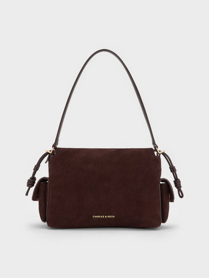 Khai Ruched Shoulder Bag - Espresso Brown | CHARLES & KEITH
