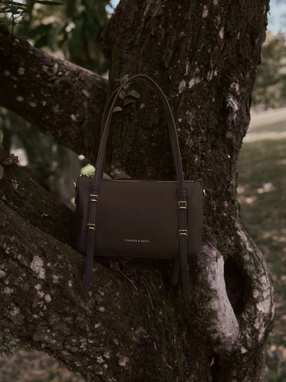 Mini Levy Nylon Shoulder Bag - Espresso Brown | CHARLES & KEITH