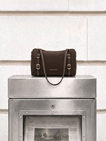 Mini Levy Nylon Shoulder Bag - Espresso Brown | CHARLES & KEITH