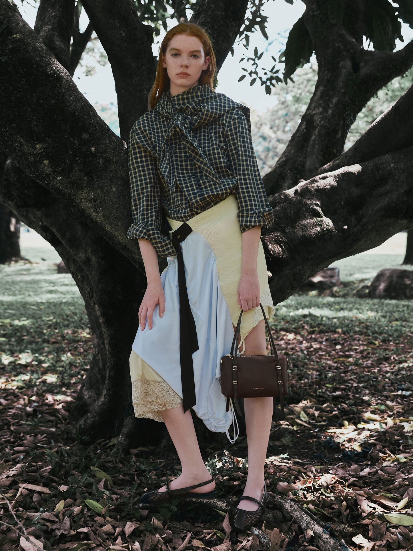 Mini Levy Nylon Shoulder Bag - Espresso Brown | CHARLES & KEITH