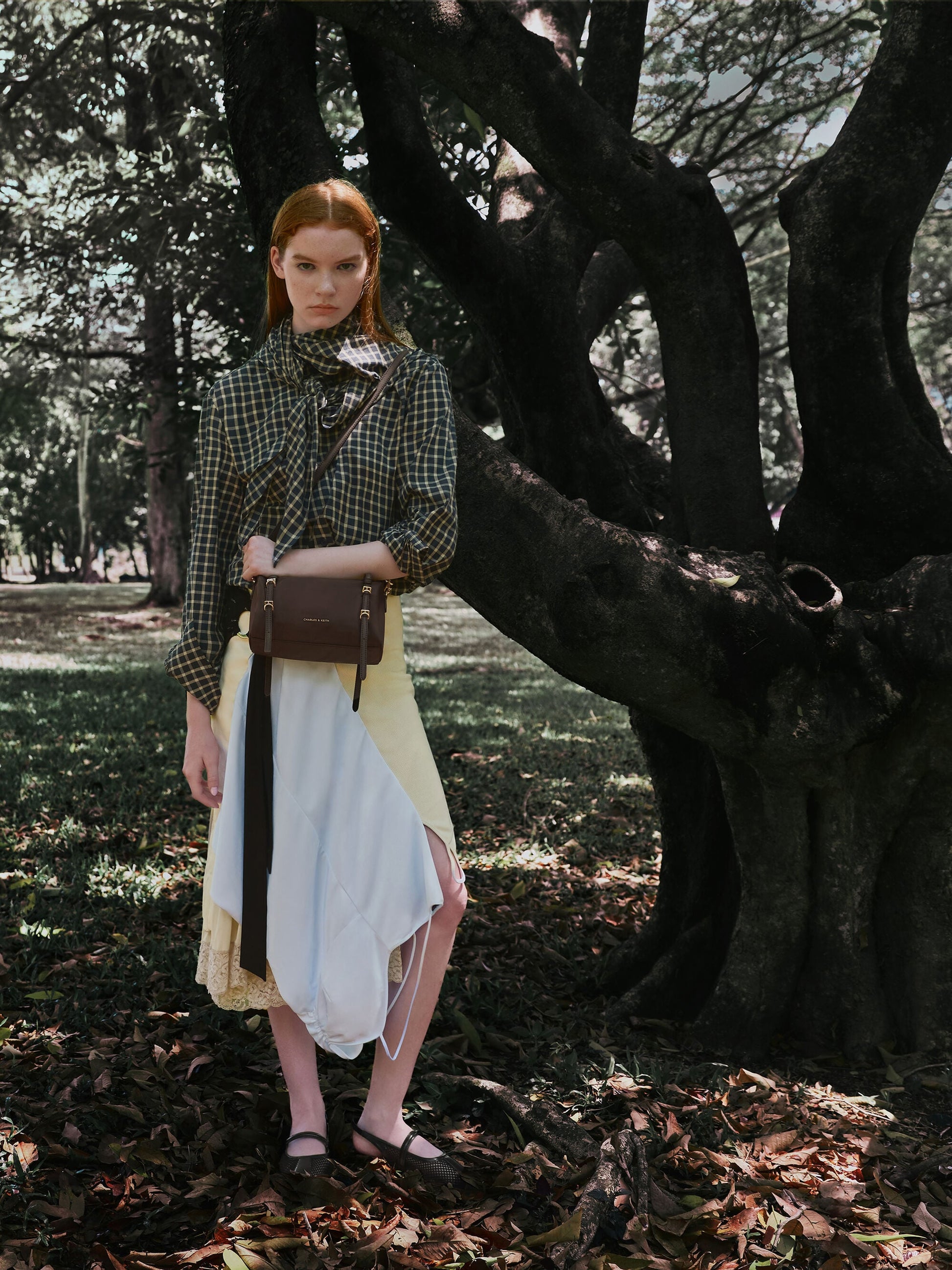 Mini Levy Nylon Shoulder Bag - Espresso Brown | CHARLES & KEITH