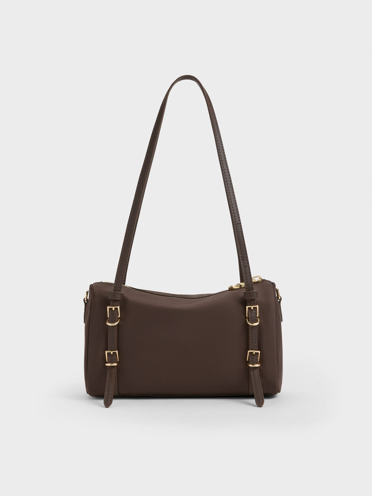 Mini Levy Nylon Shoulder Bag - Espresso Brown | CHARLES & KEITH