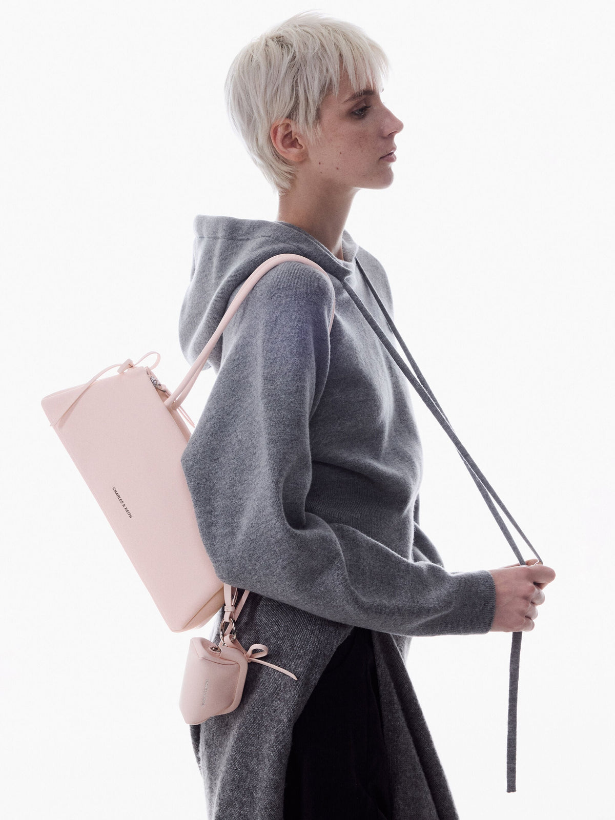 Hazel Bow Shoulder Bag - Soft Pink | CHARLES & KEITH