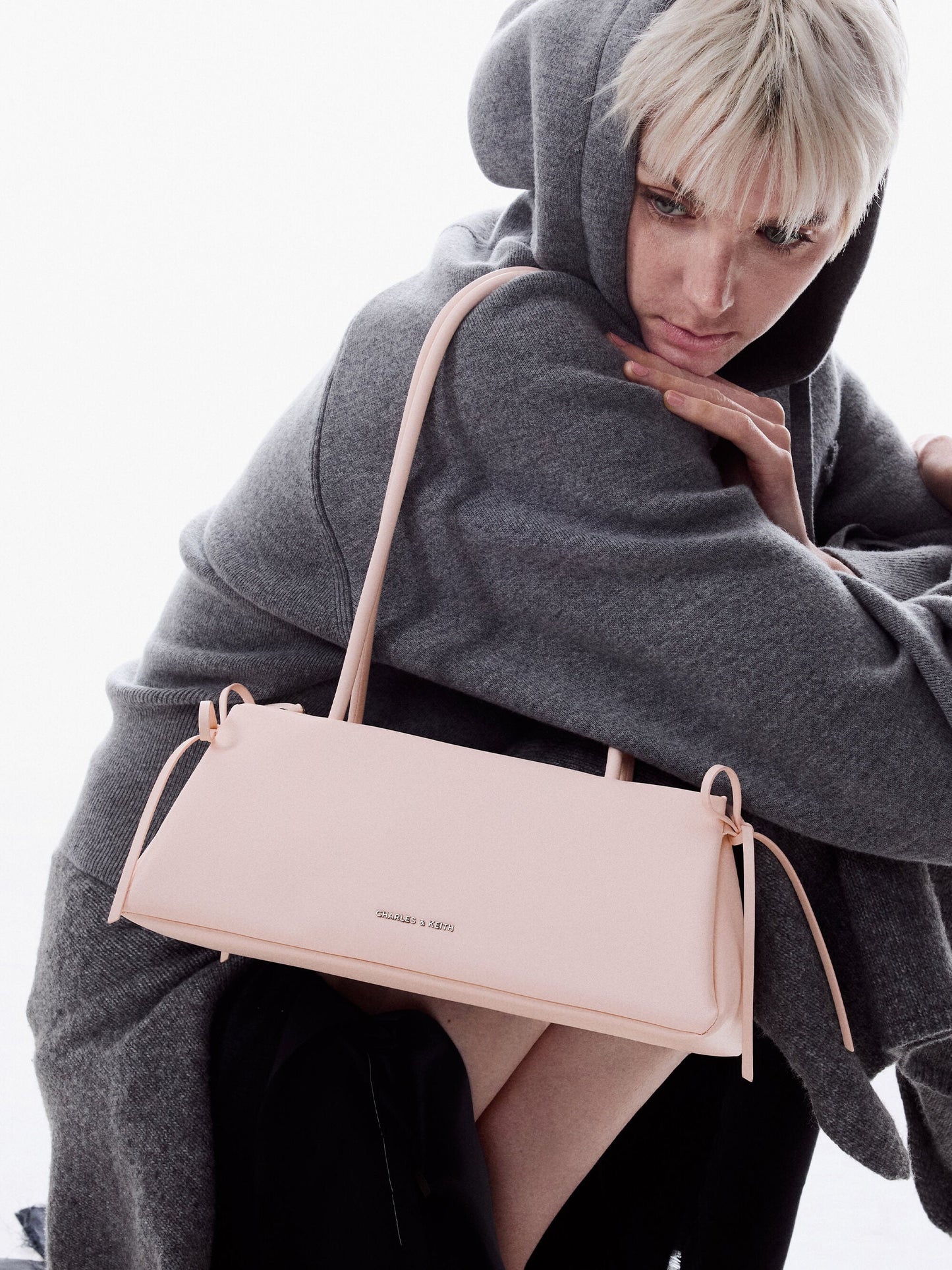 Hazel Bow Shoulder Bag - Soft Pink | CHARLES & KEITH
