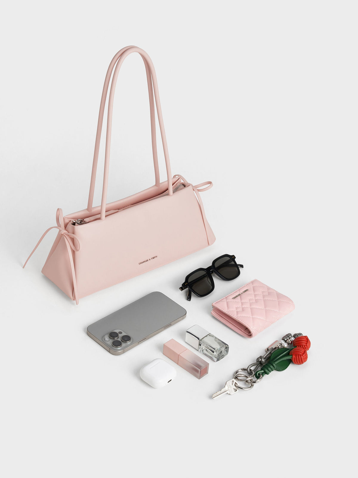 Hazel Bow Shoulder Bag - Soft Pink | CHARLES & KEITH