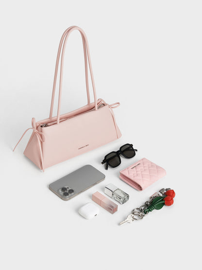 Hazel Bow Shoulder Bag - Soft Pink | CHARLES & KEITH