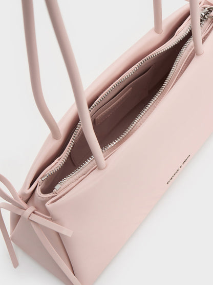 Hazel Bow Shoulder Bag - Soft Pink | CHARLES & KEITH