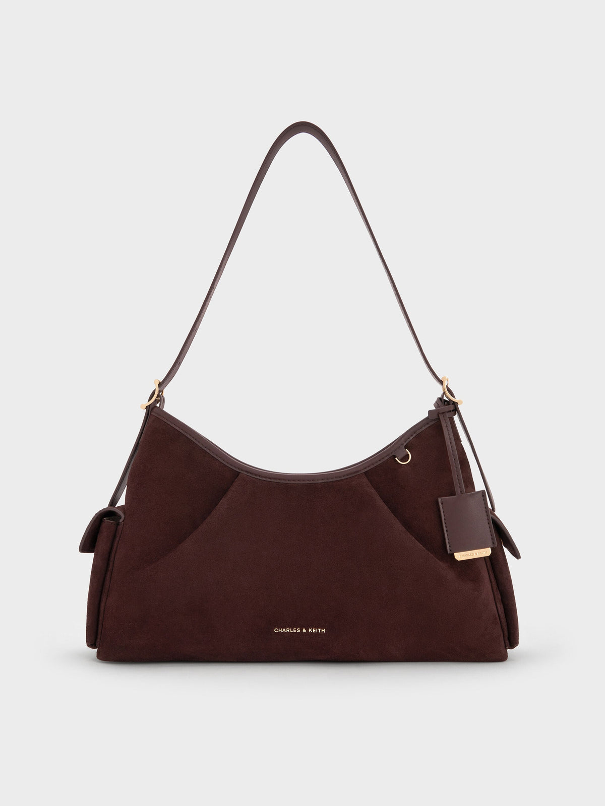 Khai Side-Pocket Shoulder Bag - Espresso Brown | CHARLES & KEITH