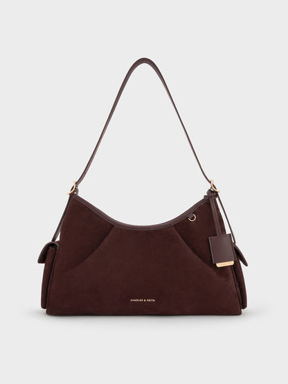 Khai Side-Pocket Shoulder Bag - Espresso Brown | CHARLES & KEITH