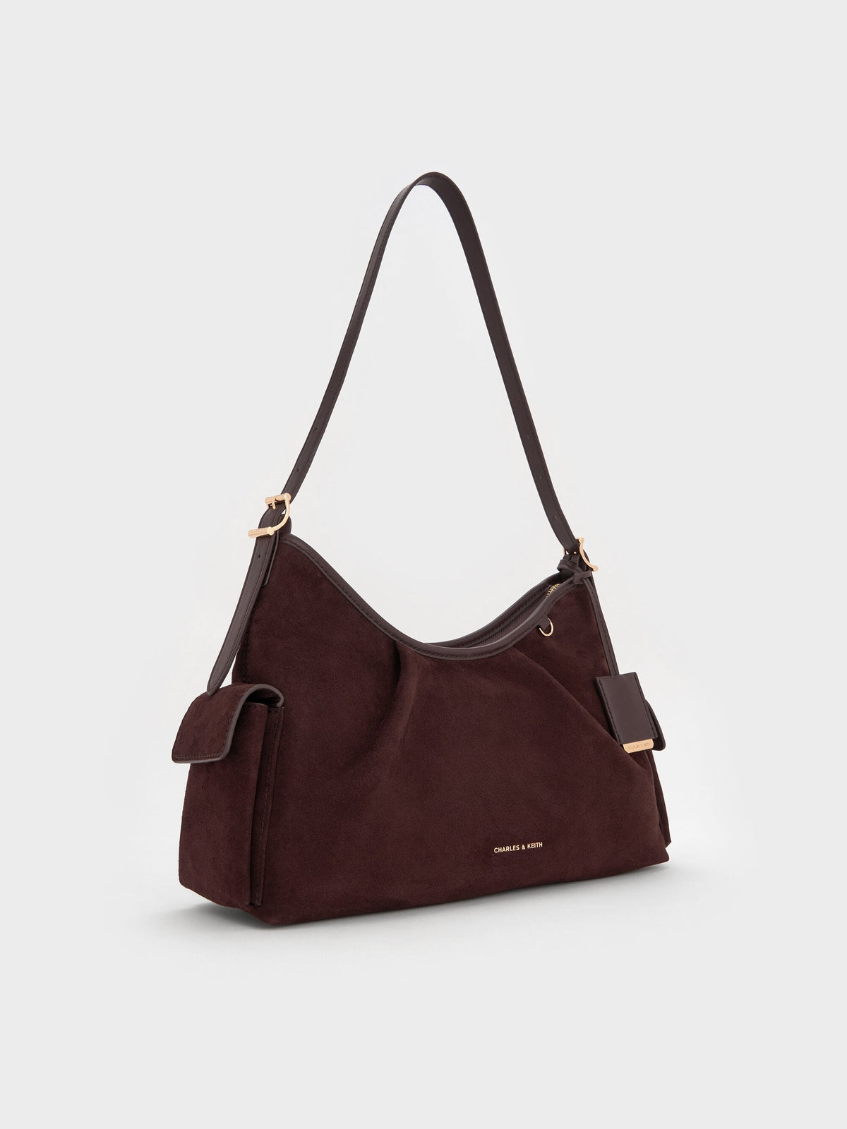 Khai Side-Pocket Shoulder Bag - Espresso Brown | CHARLES & KEITH