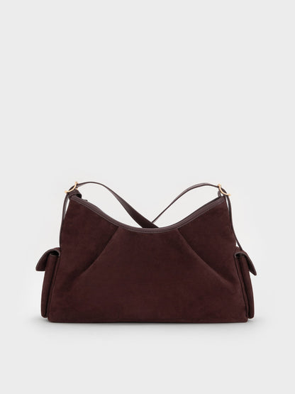 Khai Side-Pocket Shoulder Bag - Espresso Brown | CHARLES & KEITH