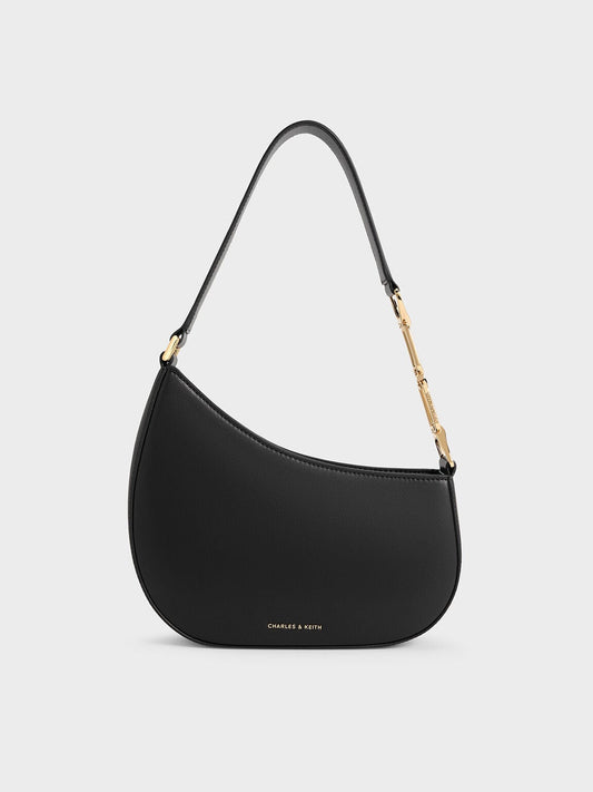 Agatha Chain-Strap Shoulder Bag - Black | CHARLES & KEITH
