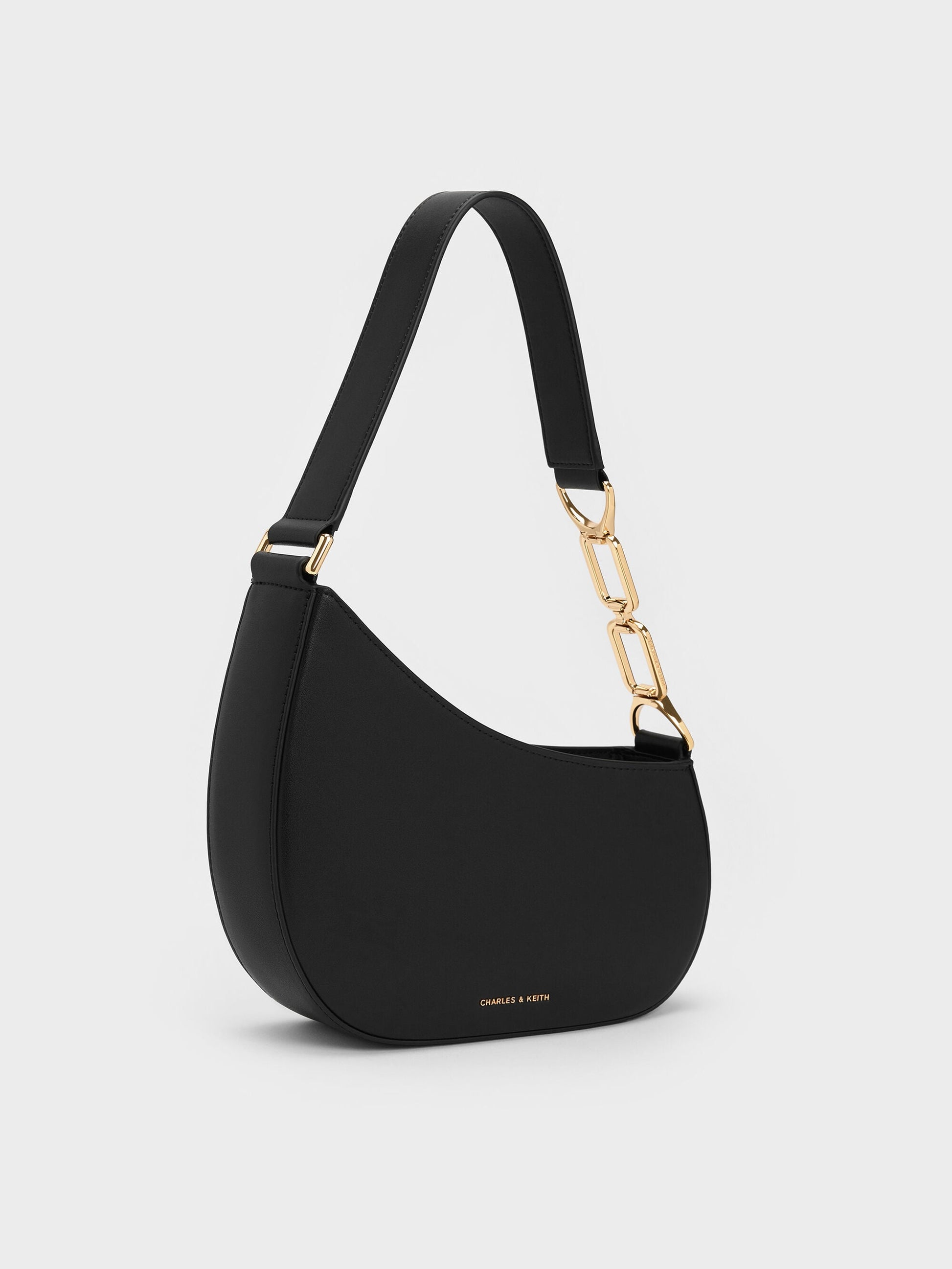 Agatha Chain-Strap Shoulder Bag - Black | CHARLES & KEITH
