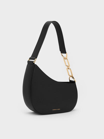 Agatha Chain-Strap Shoulder Bag - Black | CHARLES & KEITH