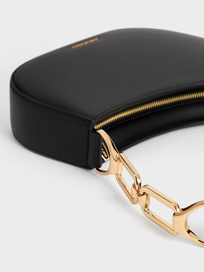 Agatha Chain-Strap Shoulder Bag - Black | CHARLES & KEITH