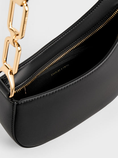 Agatha Chain-Strap Shoulder Bag - Black | CHARLES & KEITH