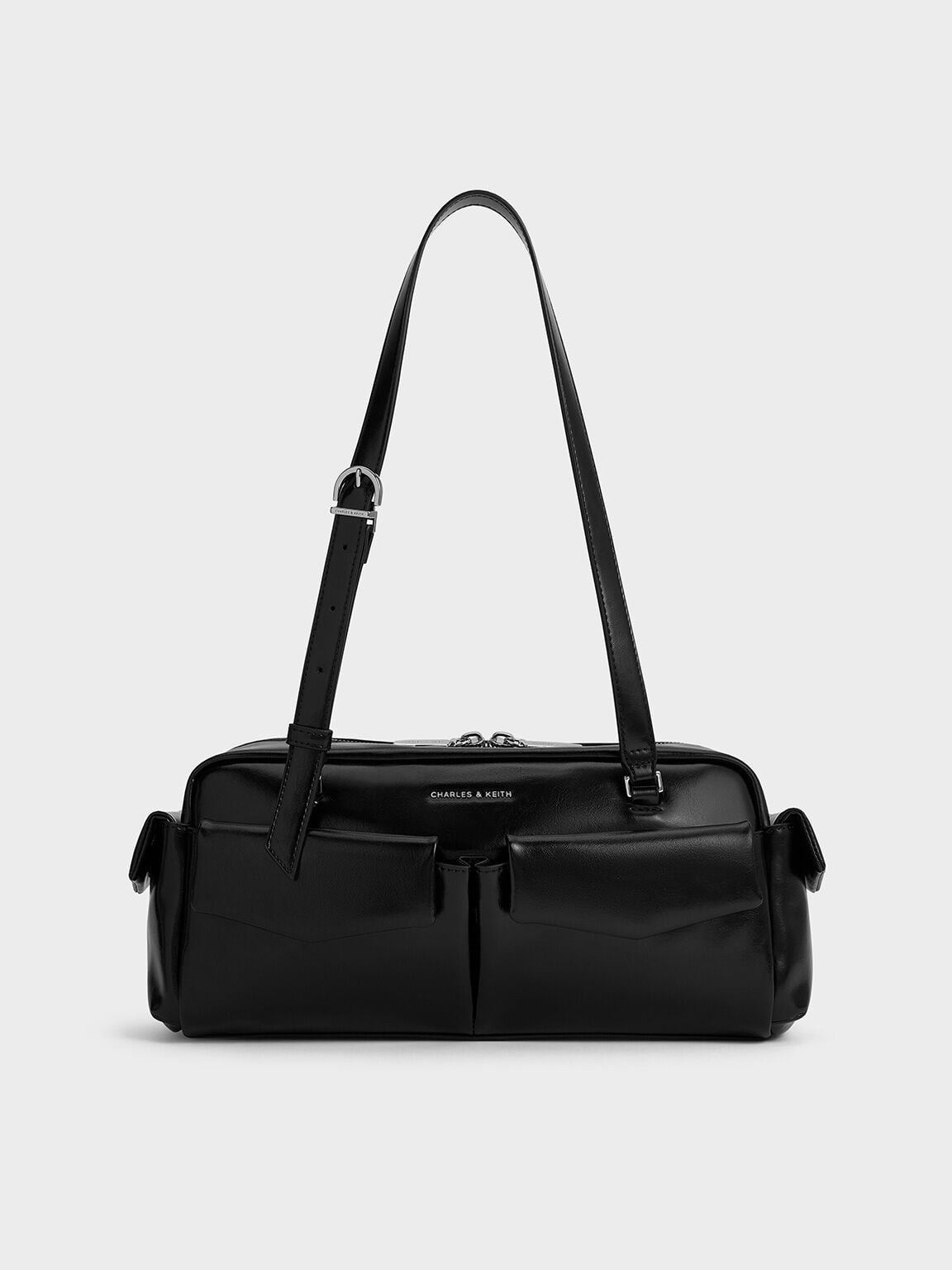 Rachel Multi-Pocket Shoulder Bag - Noir | CHARLES & KEITH
