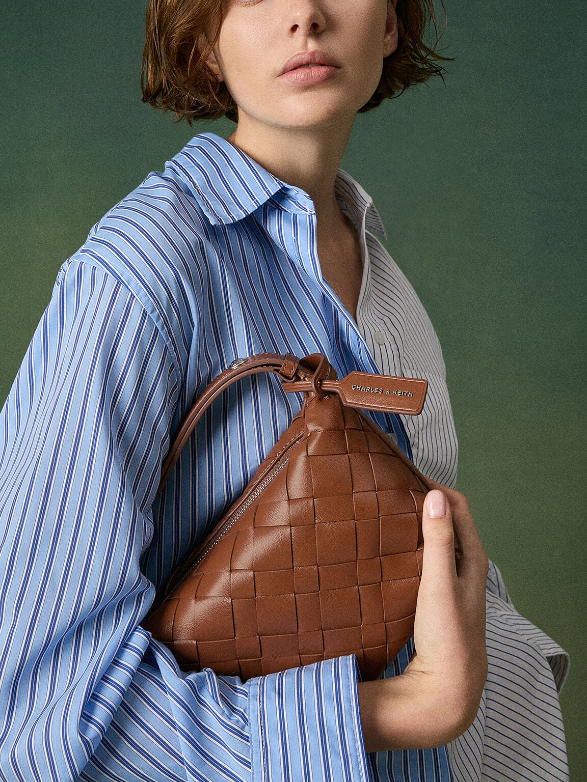 Ivette Woven Shoulder Bag - Chocolate | CHARLES & KEITH