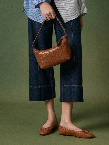 Ivette Woven Shoulder Bag - Chocolate | CHARLES & KEITH