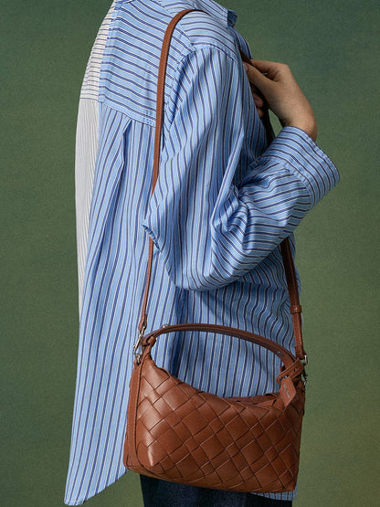 Ivette Woven Shoulder Bag - Chocolate | CHARLES & KEITH