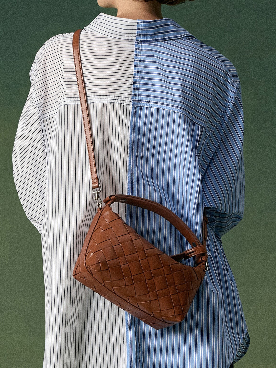 Ivette Woven Shoulder Bag - Chocolate | CHARLES & KEITH