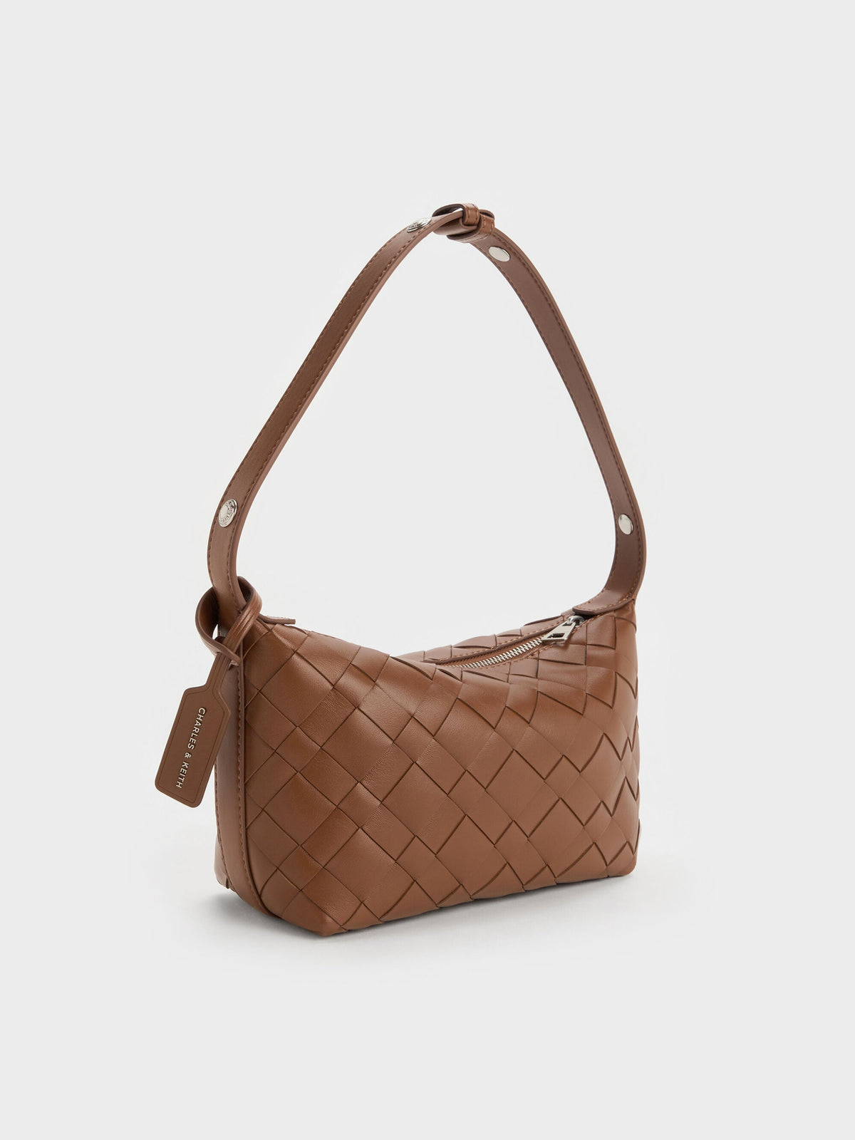 Ivette Woven Shoulder Bag - Chocolate | CHARLES & KEITH