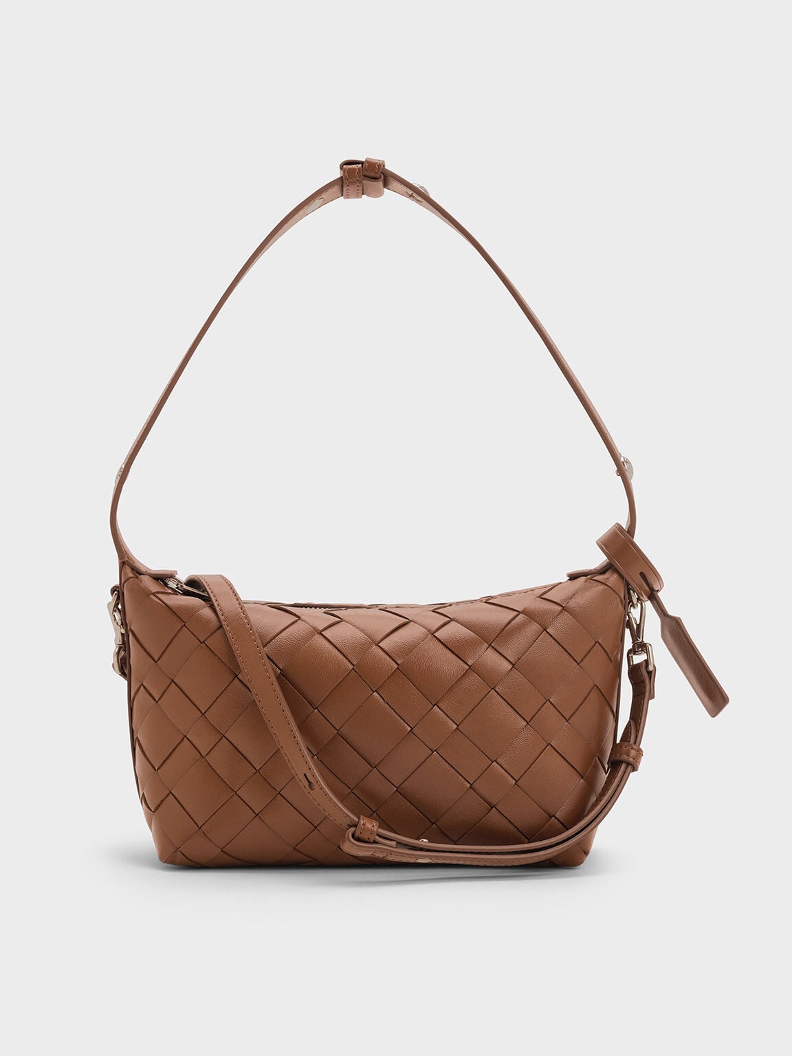 Ivette Woven Shoulder Bag - Chocolate | CHARLES & KEITH