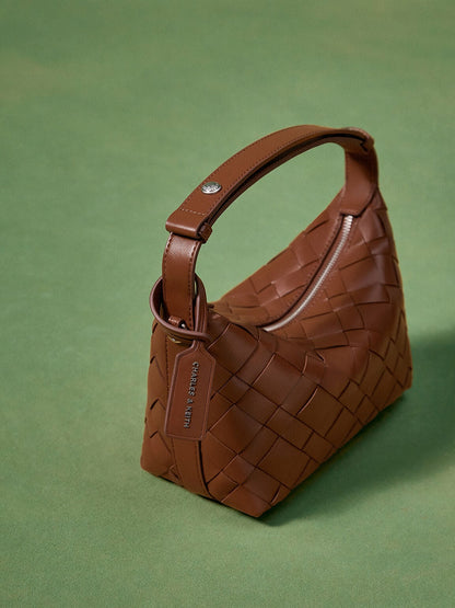 Ivette Woven Shoulder Bag - Chocolate | CHARLES & KEITH