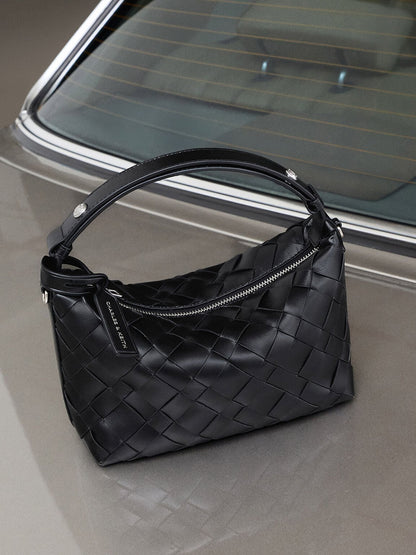 Ivette Woven Shoulder Bag - Noir | CHARLES & KEITH