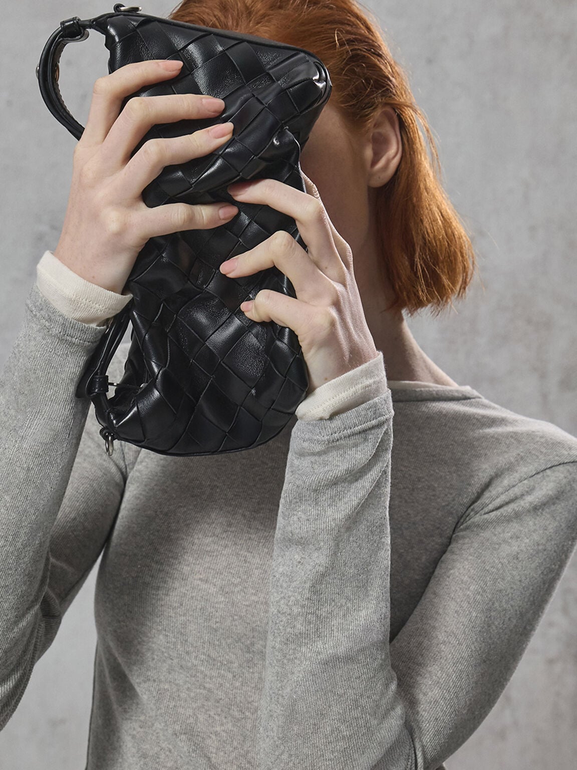 Ivette Woven Shoulder Bag - Noir | CHARLES & KEITH